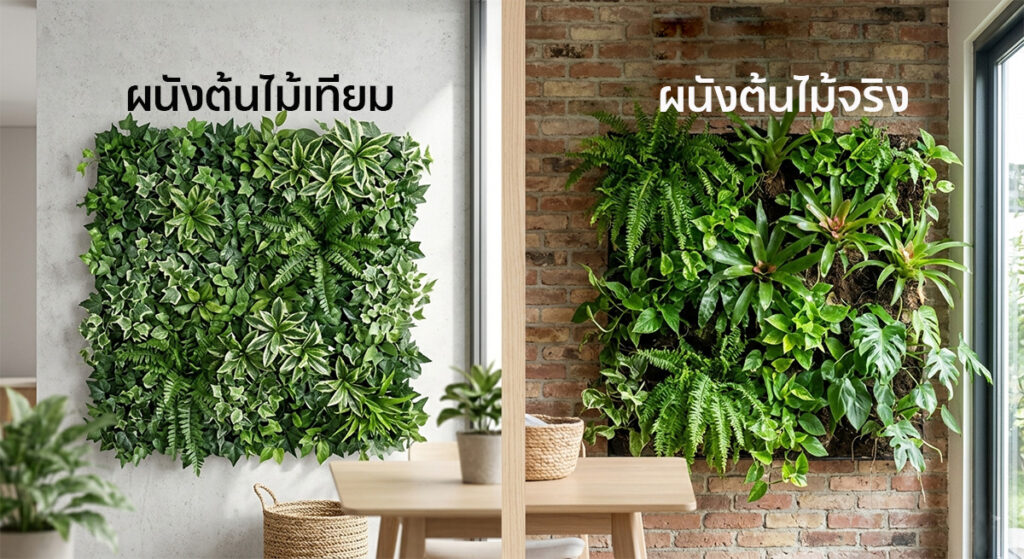 ต้นไม้เทียม vs ต้นไม้จริง
