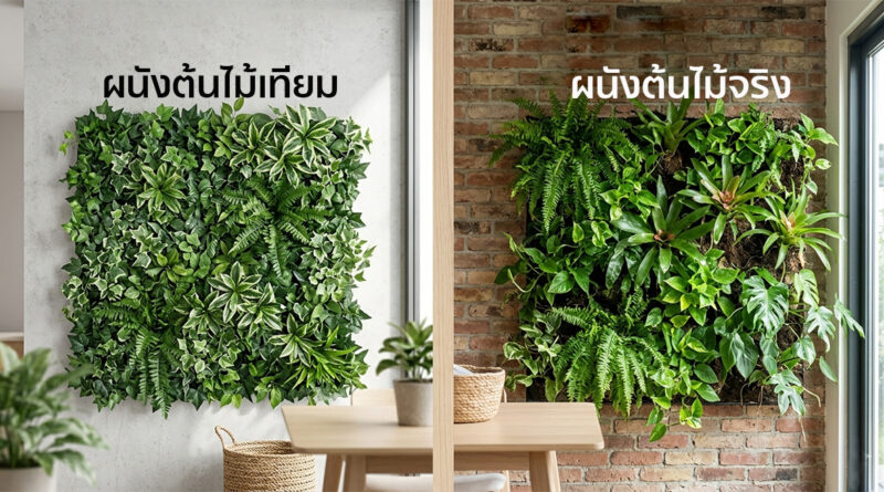 ต้นไม้เทียม vs ต้นไม้จริง